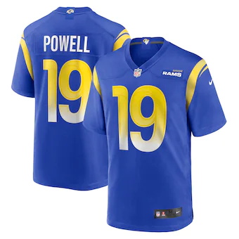 mens nike brandon powell royal los angeles rams game jersey